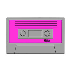 Fototapeta premium Cassette tape on white background