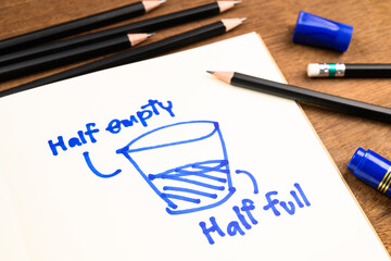 Drawing of Half-Full Glass