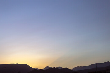 Fototapeta na wymiar Sunset in Gran Canaria over the mountains