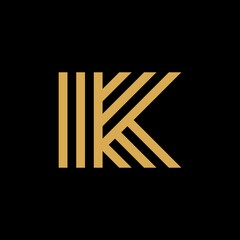 Letter K logo monogram three fine lines creative design, typography design inspiration