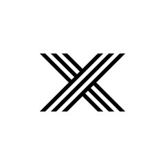 Letter X logo monogram three fine lines creative design, typography design inspiration