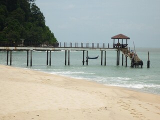 Wooden pier on the beach