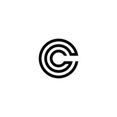 Letter C logo monogram three fine lines creative design, typography design inspiration