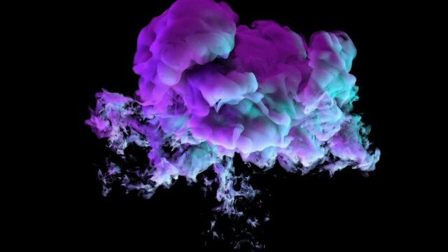 A billowing cloud of colored smoke rises and dissipates completely on an alpha channel background.
