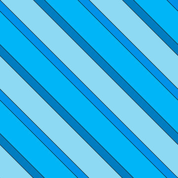 Blue Wallpaper Diagonal Stripes. Vector Seamless Lines Pattern.