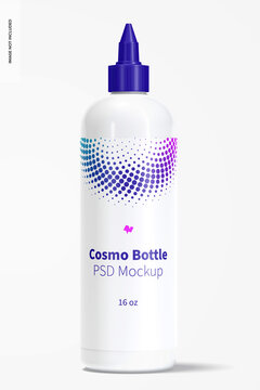 16 Oz Cosmo Bottle With Twist Top Cap Mockup