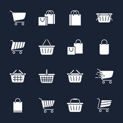 set of shopping cart elements symbol template for graphic and web design collection logo vector illustration