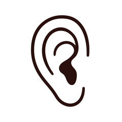 Cartoon ear line icon drawing