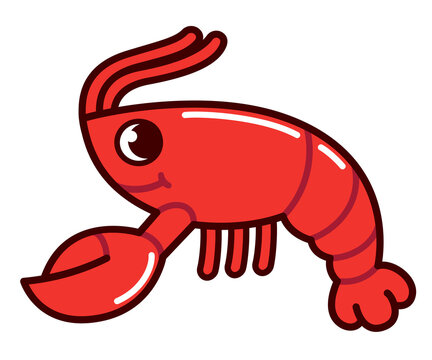 Cute cartoon lobster or crawfish