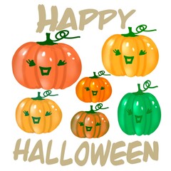 halloween pumpkins set