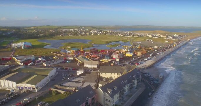 Aerial: Tramore is a seaside town in County Waterford, on the southeast coast of Ireland.