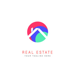 Real Estate Business Logo.  Building Property Development Logo Template