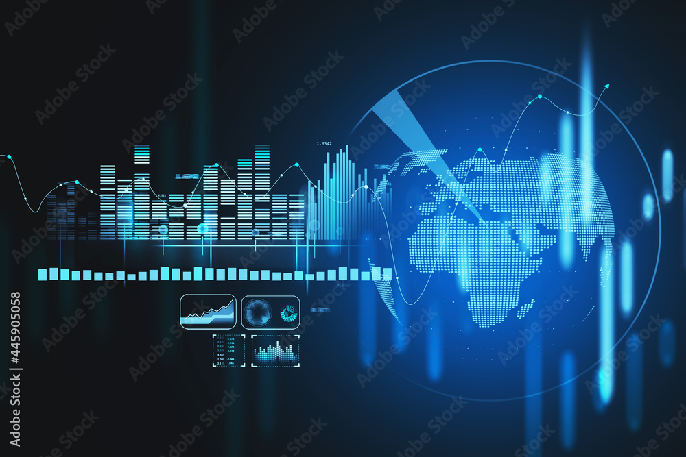 Poster creative forex chart and graph backdrop