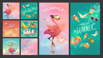 Cartoon Summer Instagram Posts Collection