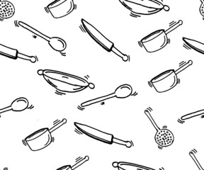 Kitchen utensil, tools set. Cooking concept. Vector hand drawn illustrations in sketch style