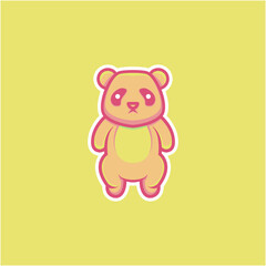 cute panda illustration in cartoon style