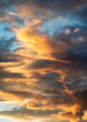 Naklejka na ściany i meble abstract evening sky with clouds