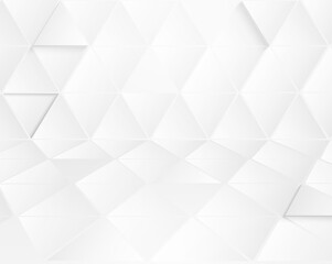 Obraz premium Abstract. Polygon triangle paper white background. light and shadow .Vector.