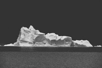 monochrome of iceberg in water