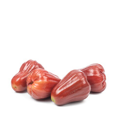 Fresh Red rose apple, java apple, Syzygium isolated on white background