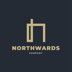Fototapeta premium Elegant, premium, luxury letter N vector logo design