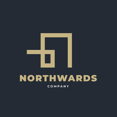 Fototapeta premium Elegant, premium, luxury letter N vector logo design