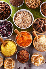 Composition with different kinds of dry food products