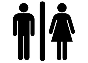 Men’s and Women’s bathroom icon illustration isolated on white background