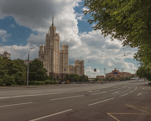 Fototapeta na wymiar Skyscraper at Kotelnicheskaya embankment in Moscow, Russia