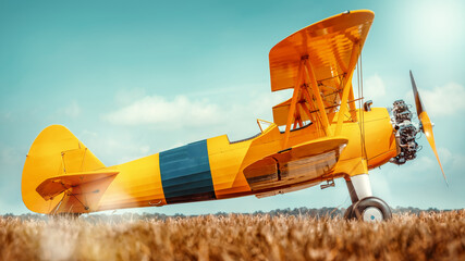 sideview of an historical biplane
