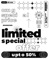 Limited Special Offer Template Vector Hip Hop Party Print Poster