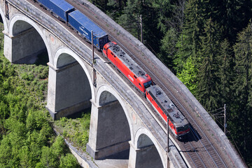 train viaduct bridge in the mountains