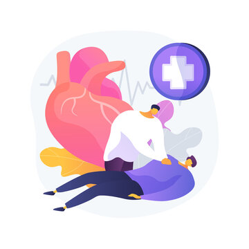 Cpr Abstract Concept Vector Illustration Cardiopulmonary Resuscitation Cpr Emergency Procedure Chest Compressions Ambulance Artificial Ventilation First Aid Training Abstract Metaphor