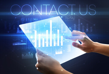 Hand holding futuristic, business concept