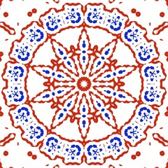 Red and blue pattern illustration design.