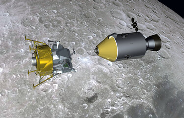 アポロ11号 着陸船分離 © Galileo-Giken