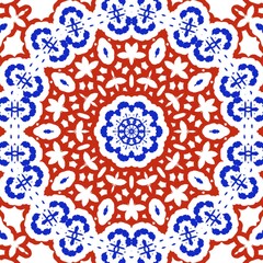 Red and blue pattern illustration design.