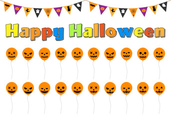 ハロウィンパーティー　飾り付け　ベクターイラスト