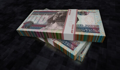 Egyptian Pound money banknotes pack illustration - obrazy, fototapety, plakaty