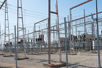Electrical power plant facility industry. Power station for making high voltage electricity. Teruel, Spain, Europe