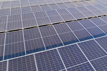 Drone fly over solar panel