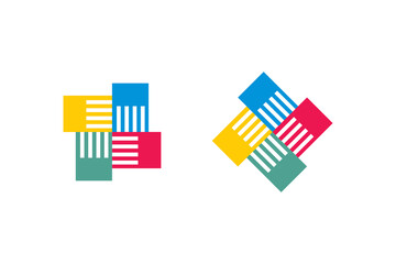 Abstract logo multicolored squares