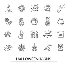 Fototapeta premium Halloween icons set . Holiday icons