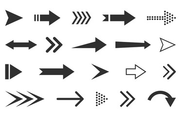 Arrows icons set.Vector illustration isolated on white background.