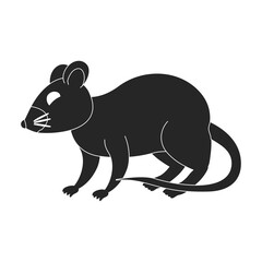 Mouse vector black icon. Vector illustration rat on white background. Isolated black illustration icon of mouse .