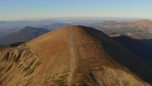 Aerial View of Mountain Hills, Carpathian Mountains Landscape.