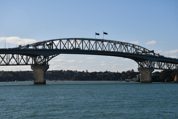 Auckland Harbour Bridge, spanning Waitematā Harbour in Auckland, New Zealand