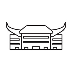 Arena vector outline icon. Vector illustration stadium on white background. Isolated outline illustration icon of arena .