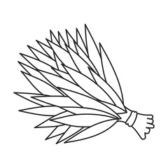 Sauna broom vector icon.Outline vector icon isolated on white background sauna broom.