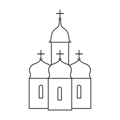 Church vector outline icon. Vector illustration building on white background. Isolated outline illustration icon of church.